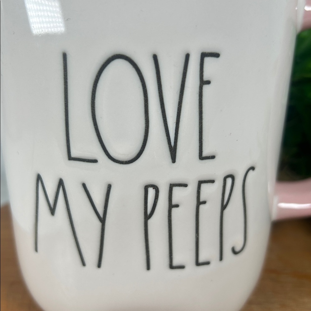 Rae Dunn “Love My Peeps' Mug White Pink 18 Oz Mug Easter Spring Coffee Drink Mug - Picture 7 of 11